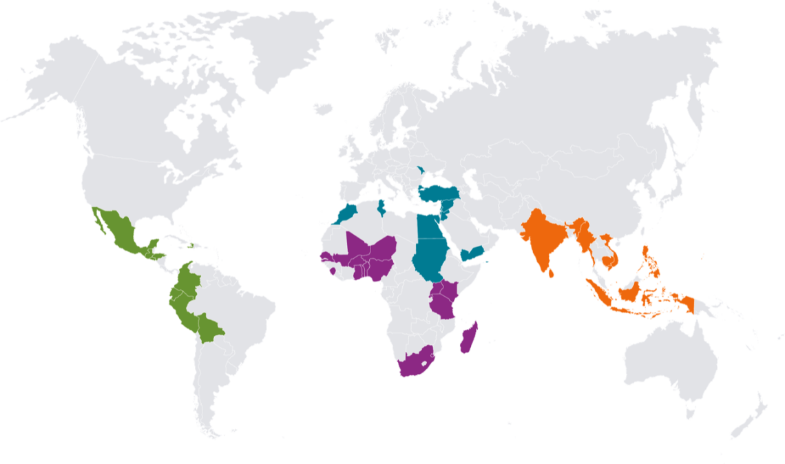 Grameen Map of Countries Where We Work