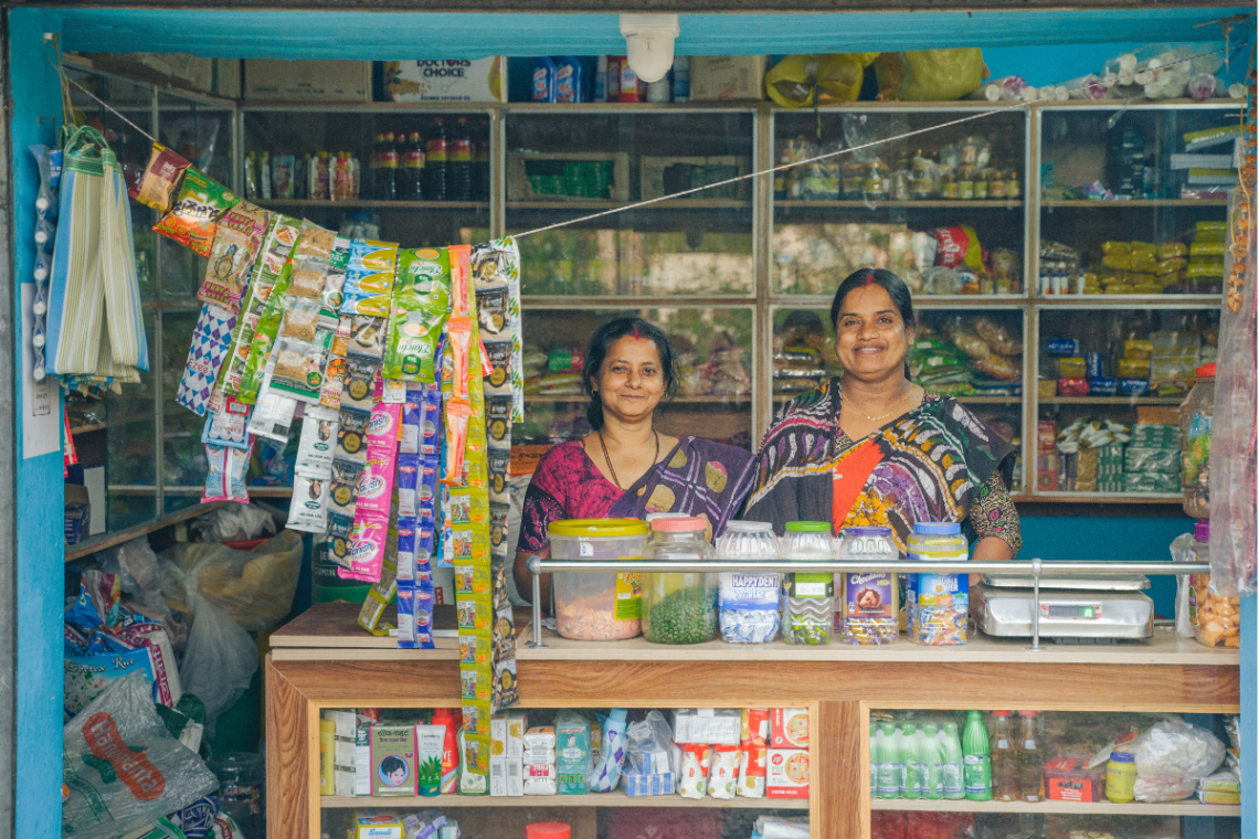 Two women entrepreneurs in their convenience shop in the Philippines.