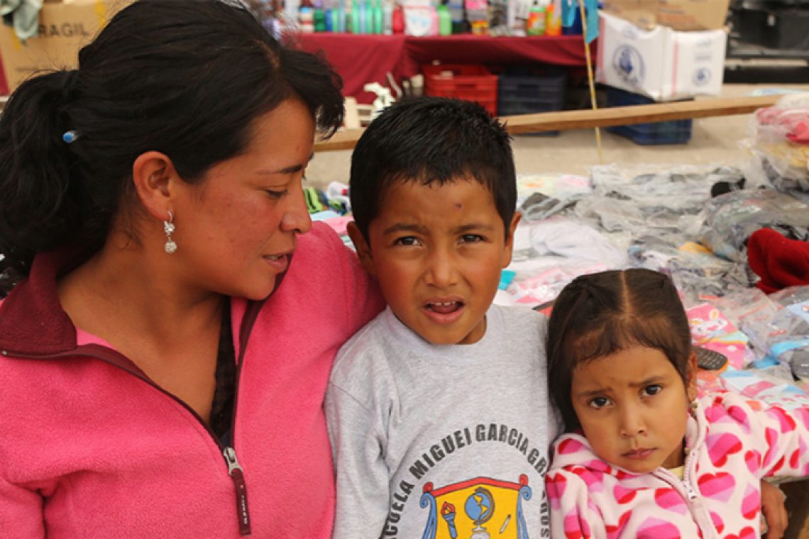 Woman and her two children