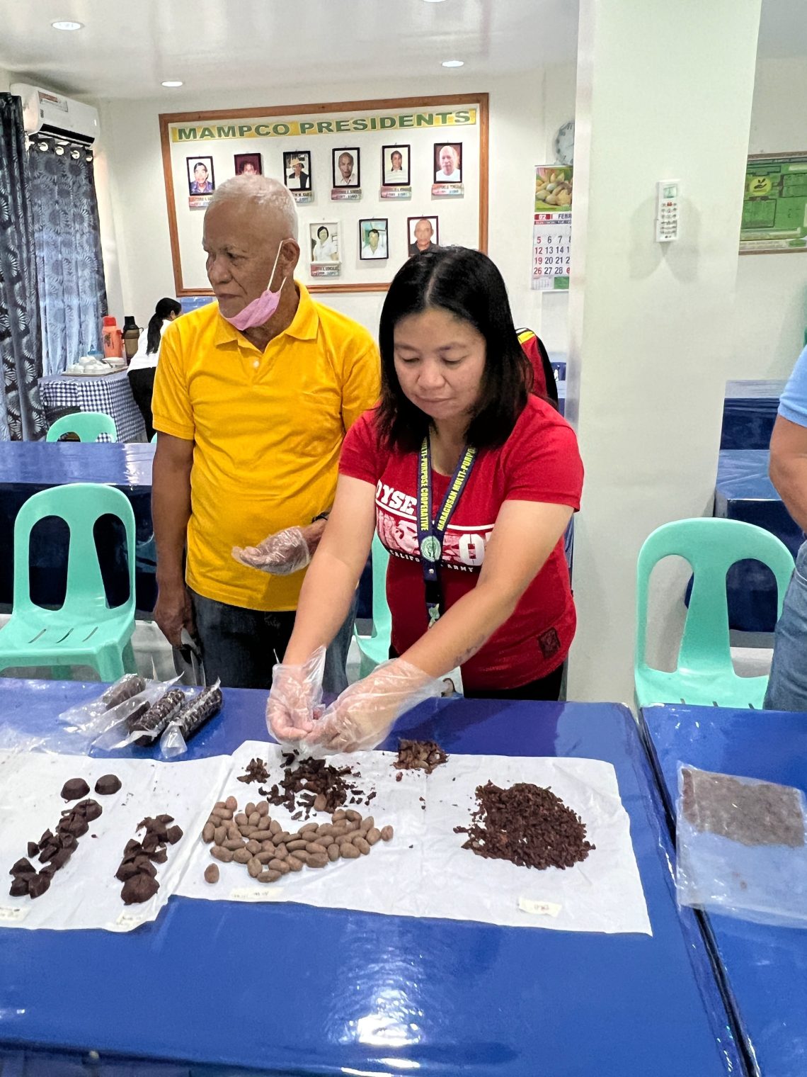 Man and woman preparing foood