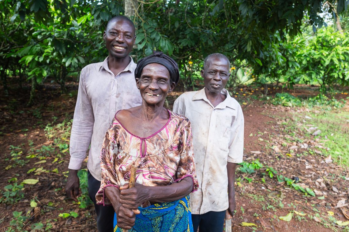 Nana Yaw with his mother and son