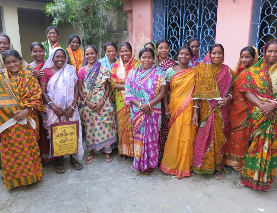 Indian women in group smiling